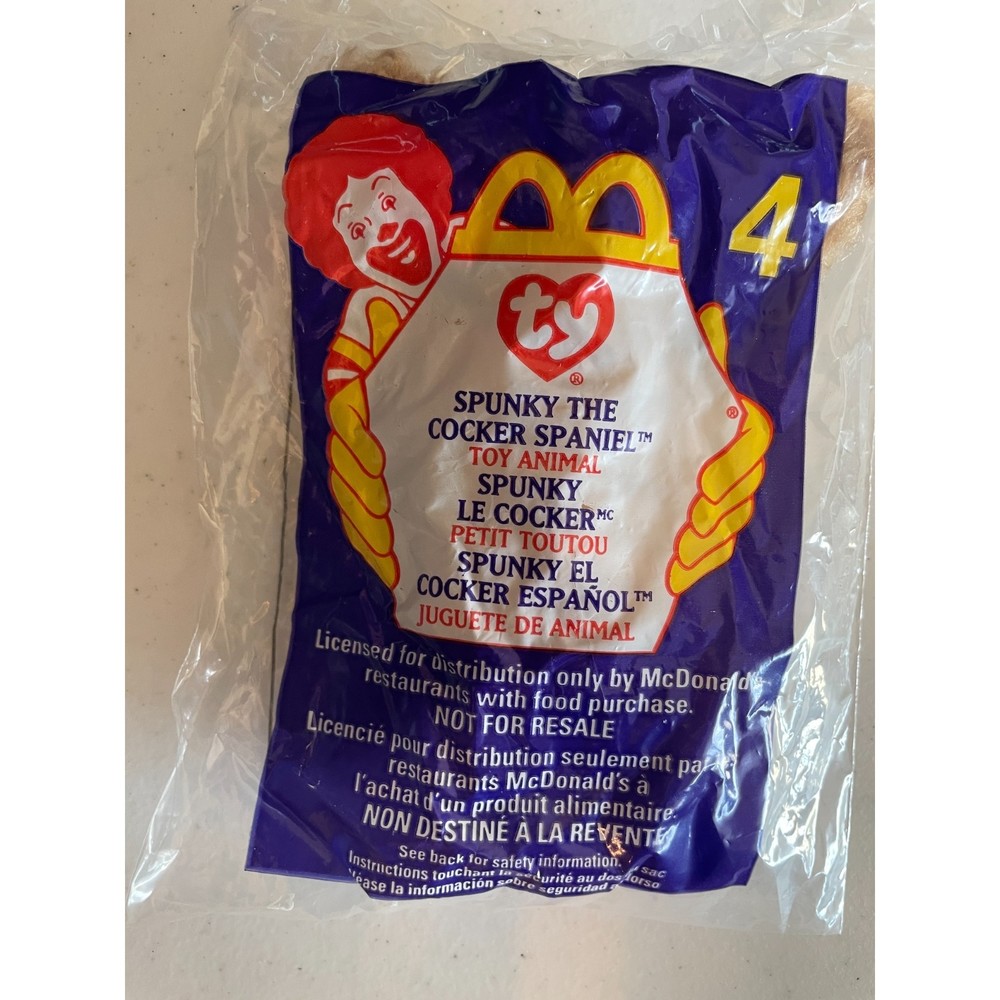 Ty Teenie Beanie Baby Spunky the Cocker Spaniel #4 McDonalds Happy Meal Toy 1999